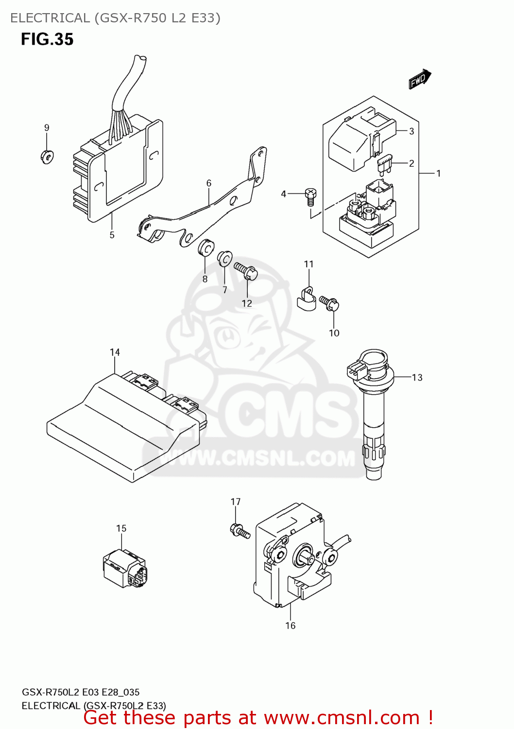 ELECTRICAL (GSX-R750 L2 E33) GSXR750 2012 (L2) USA (E03)