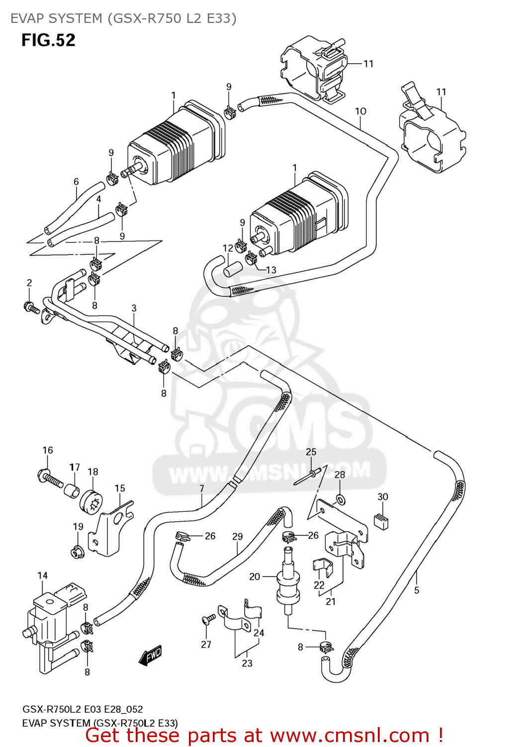EVAP SYSTEM (GSX-R750 L2 E33) GSXR750 2012 (L2) USA (E03)