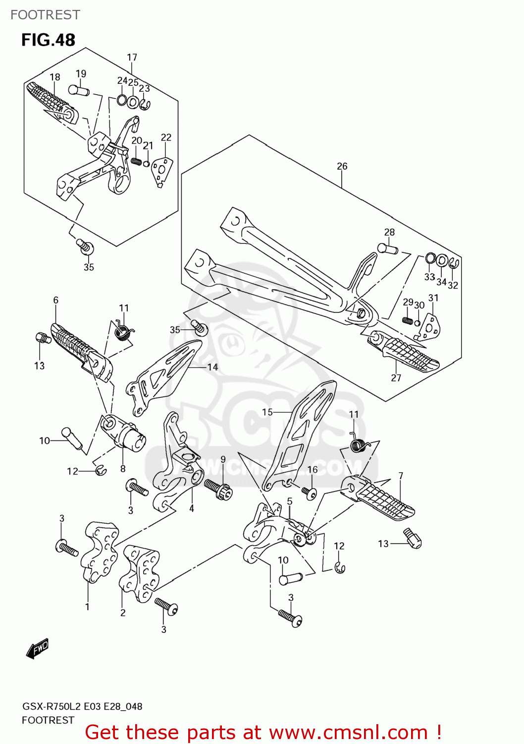 FOOTREST GSXR750 2012 (L2) USA (E03)