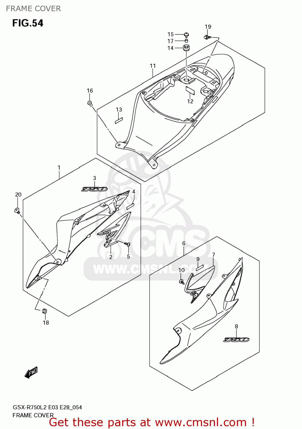 FRAME COVER GSXR750 2012 (L2) USA (E03)