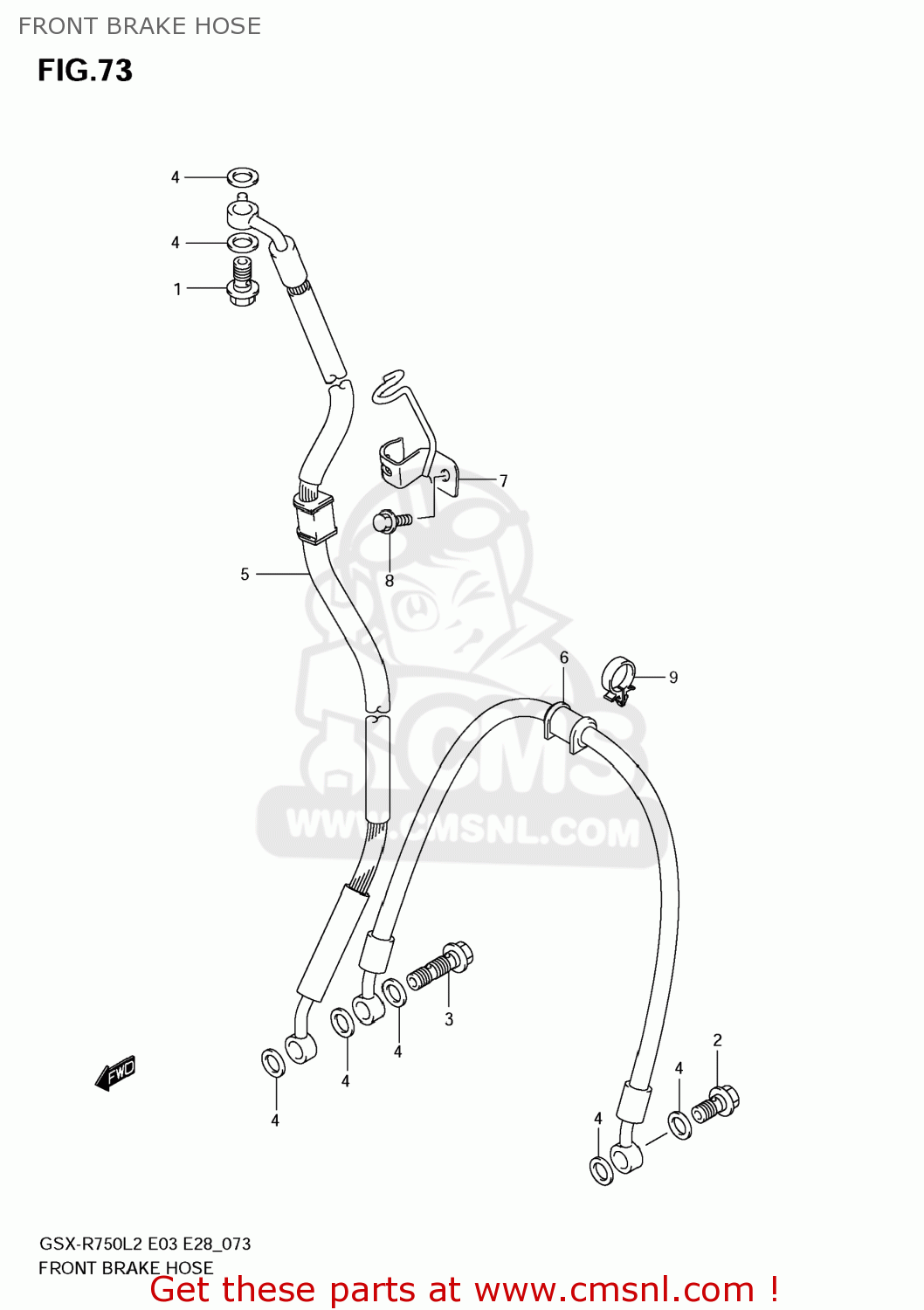 FRONT BRAKE HOSE GSXR750 2012 (L2) USA (E03)