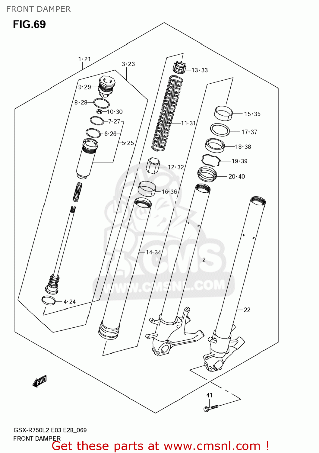 FRONT DAMPER GSXR750 2012 (L2) USA (E03)