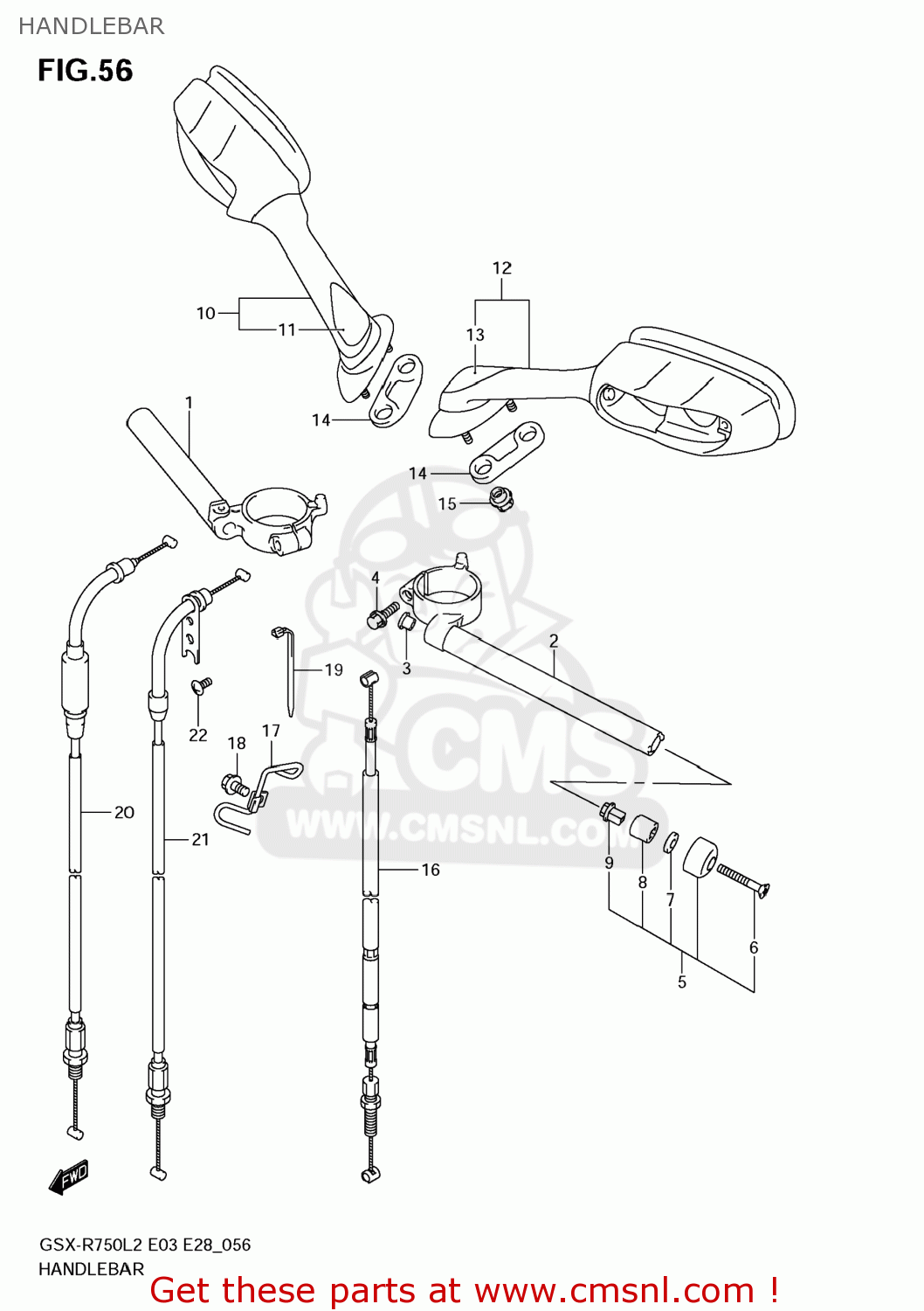 HANDLEBAR GSXR750 2012 (L2) USA (E03)