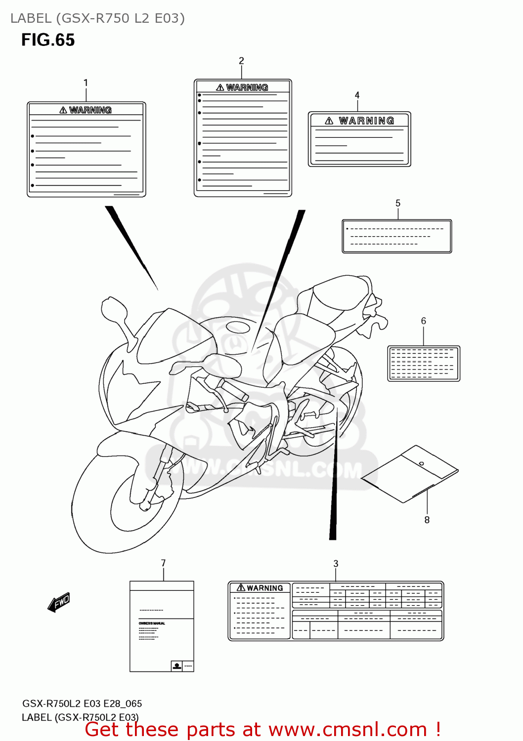 LABEL (GSX-R750 L2 E03) GSXR750 2012 (L2) USA (E03)