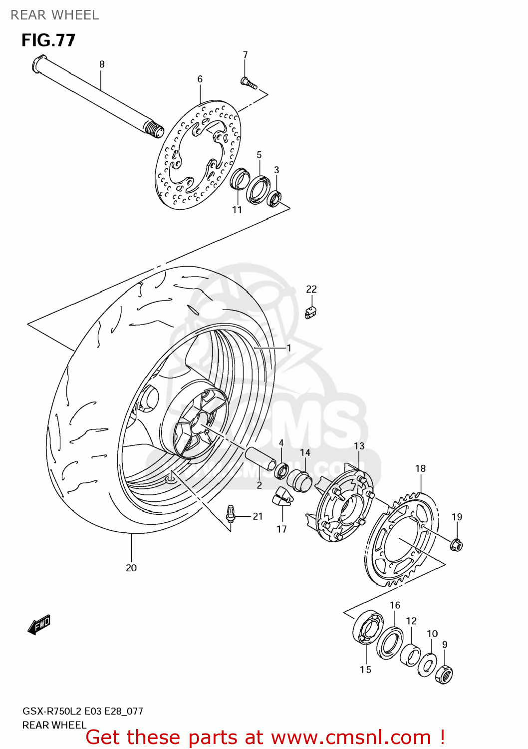 REAR WHEEL GSXR750 2012 (L2) USA (E03)
