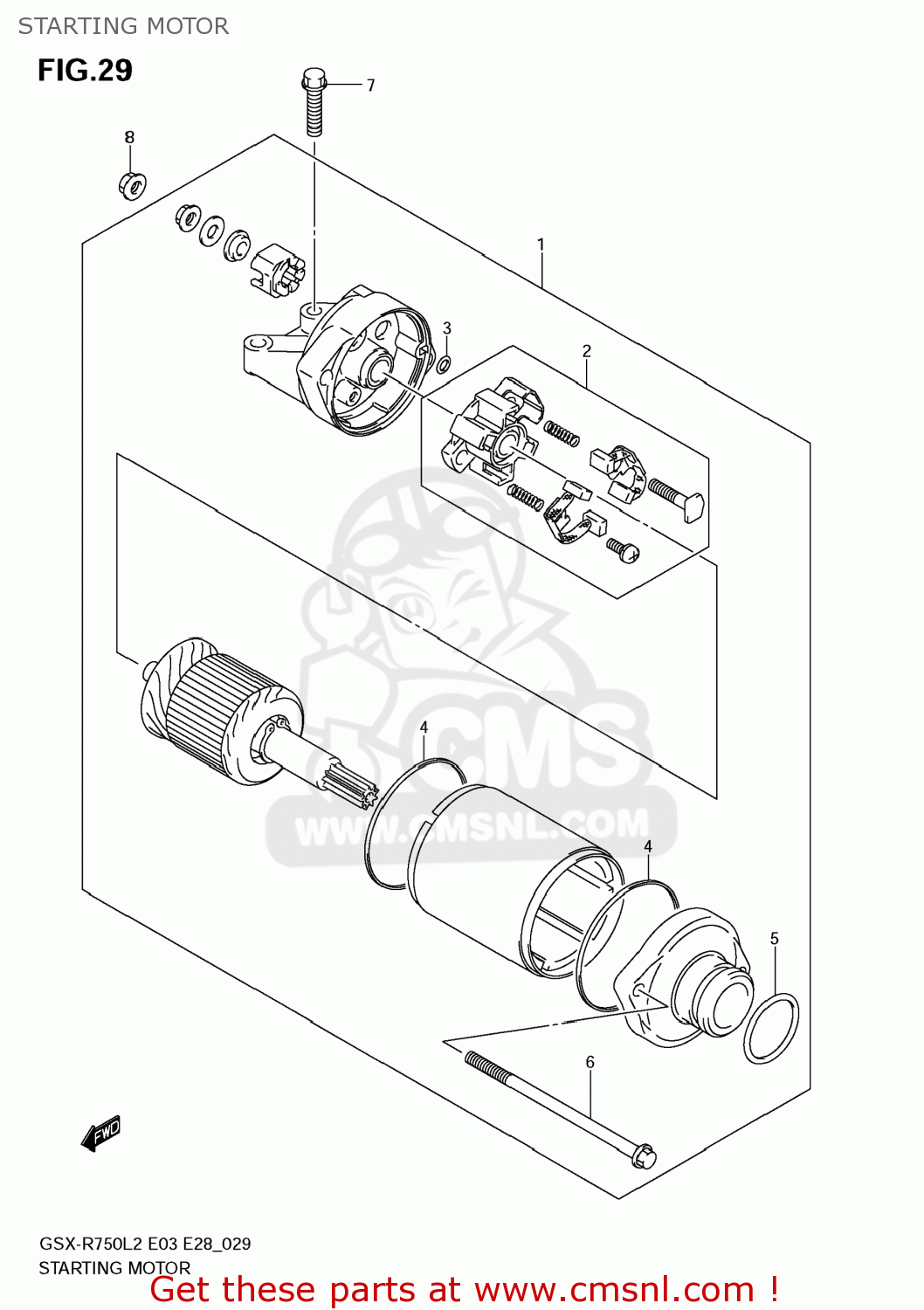 STARTING MOTOR GSXR750 2012 (L2) USA (E03)