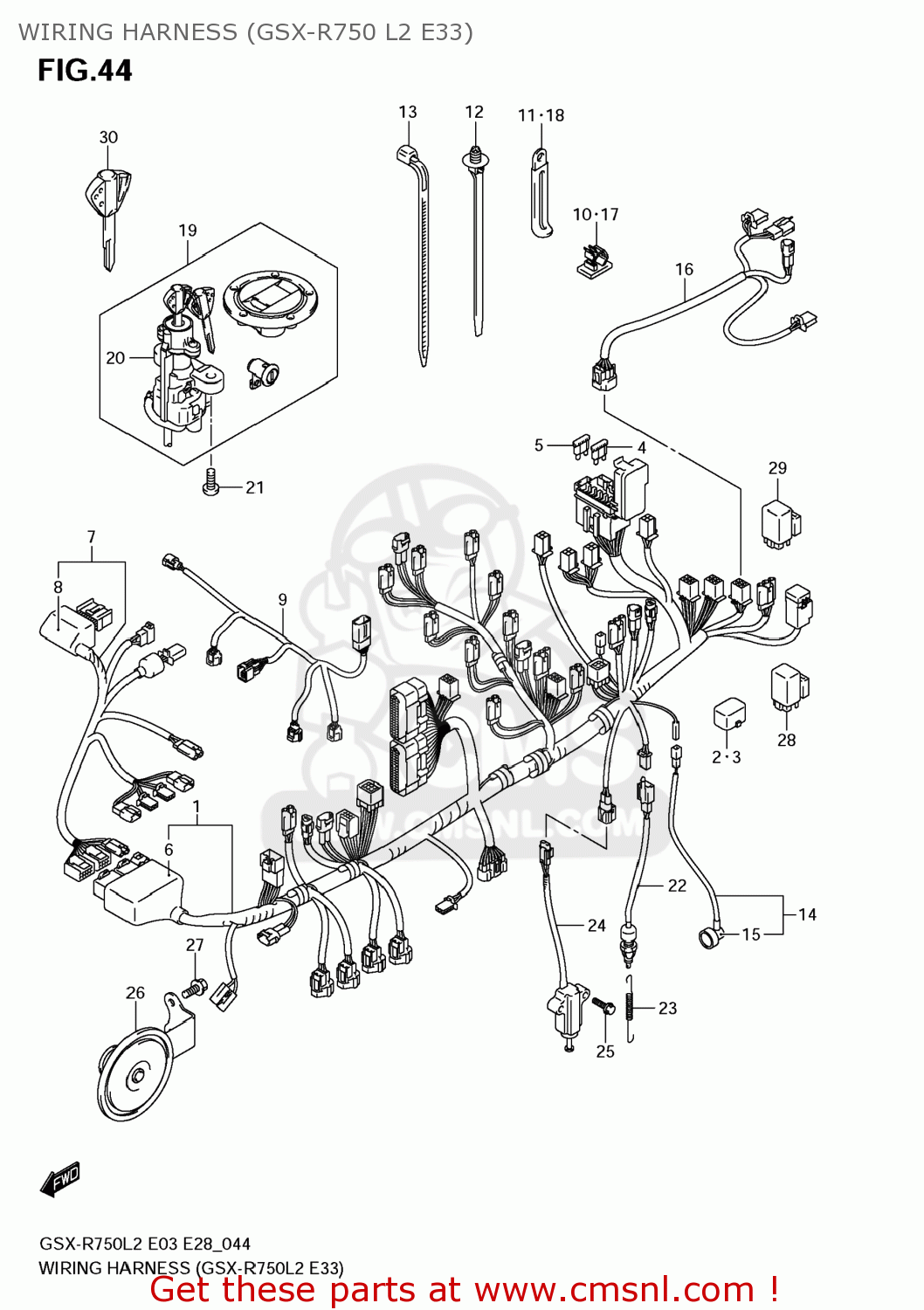 WIRING HARNESS (GSX-R750 L2 E33) GSXR750 2012 (L2) USA (E03)