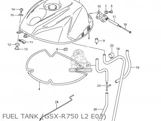 FUEL TANK (GSX-R750 L2 E03) - GSXR750 2012 (L2) USA (E03)
