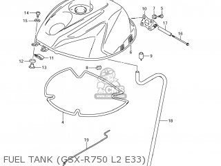 FUEL TANK (GSX-R750 L2 E33) - GSXR750 2012 (L2) USA (E03)
