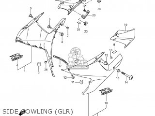 SIDE COWLING (GLR) - GSXR750 2012 (L2) USA (E03)