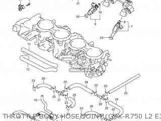THROTTLE BODY HOSE/JOINT (GSX-R750 L2 E33) - GSXR750 2012 (L2) USA (E03)