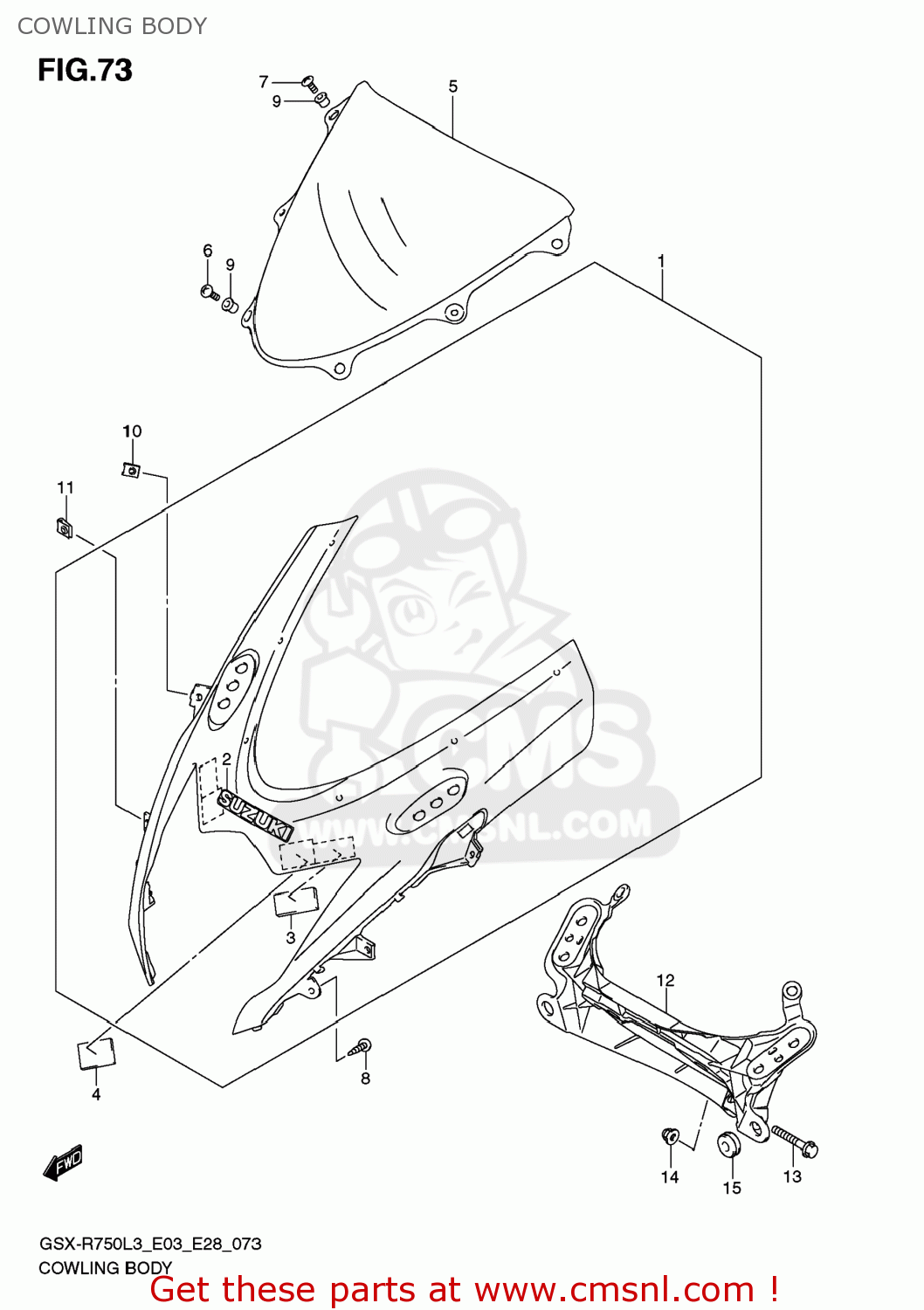 COWLING BODY GSXR750 2013 (L3) USA (E03)