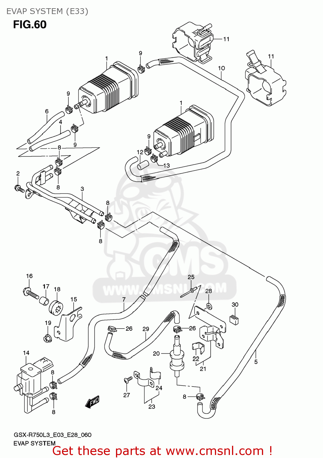 EVAP SYSTEM (E33) GSXR750 2013 (L3) USA (E03)
