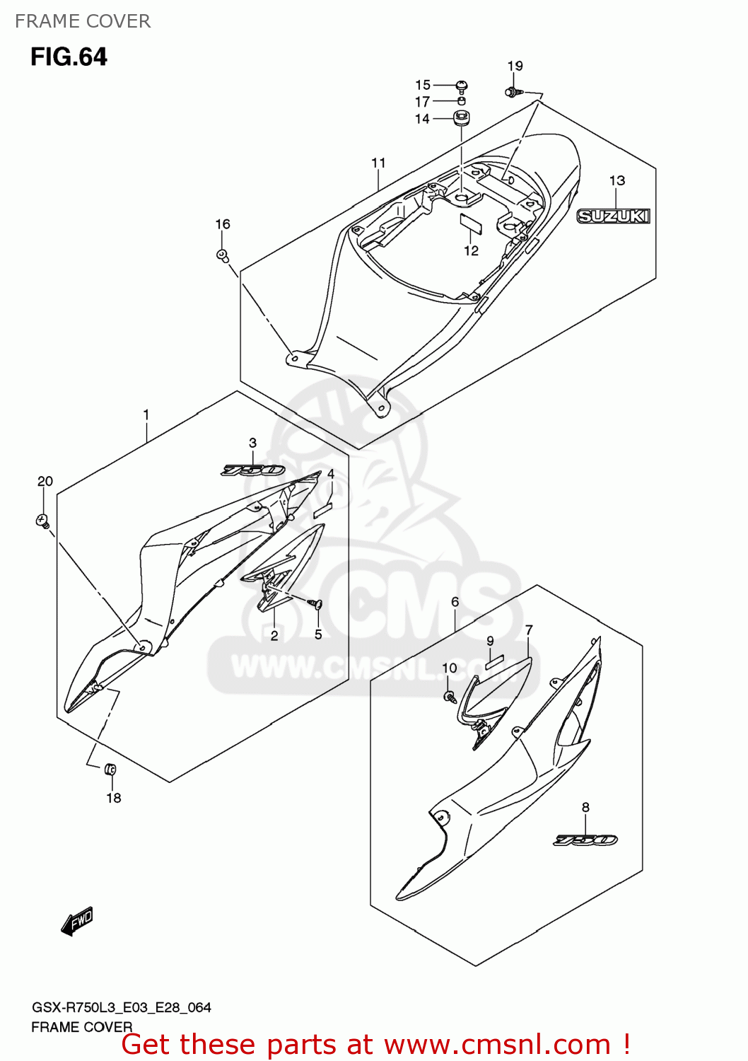 FRAME COVER GSXR750 2013 (L3) USA (E03)