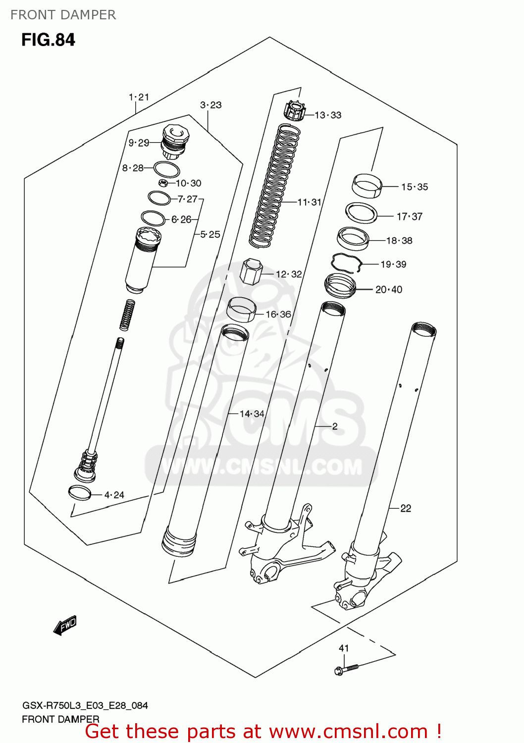 FRONT DAMPER GSXR750 2013 (L3) USA (E03)