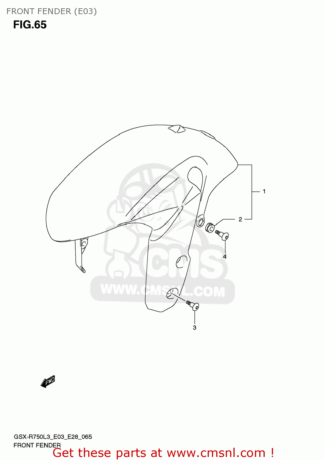 FRONT FENDER (E03) GSXR750 2013 (L3) USA (E03)