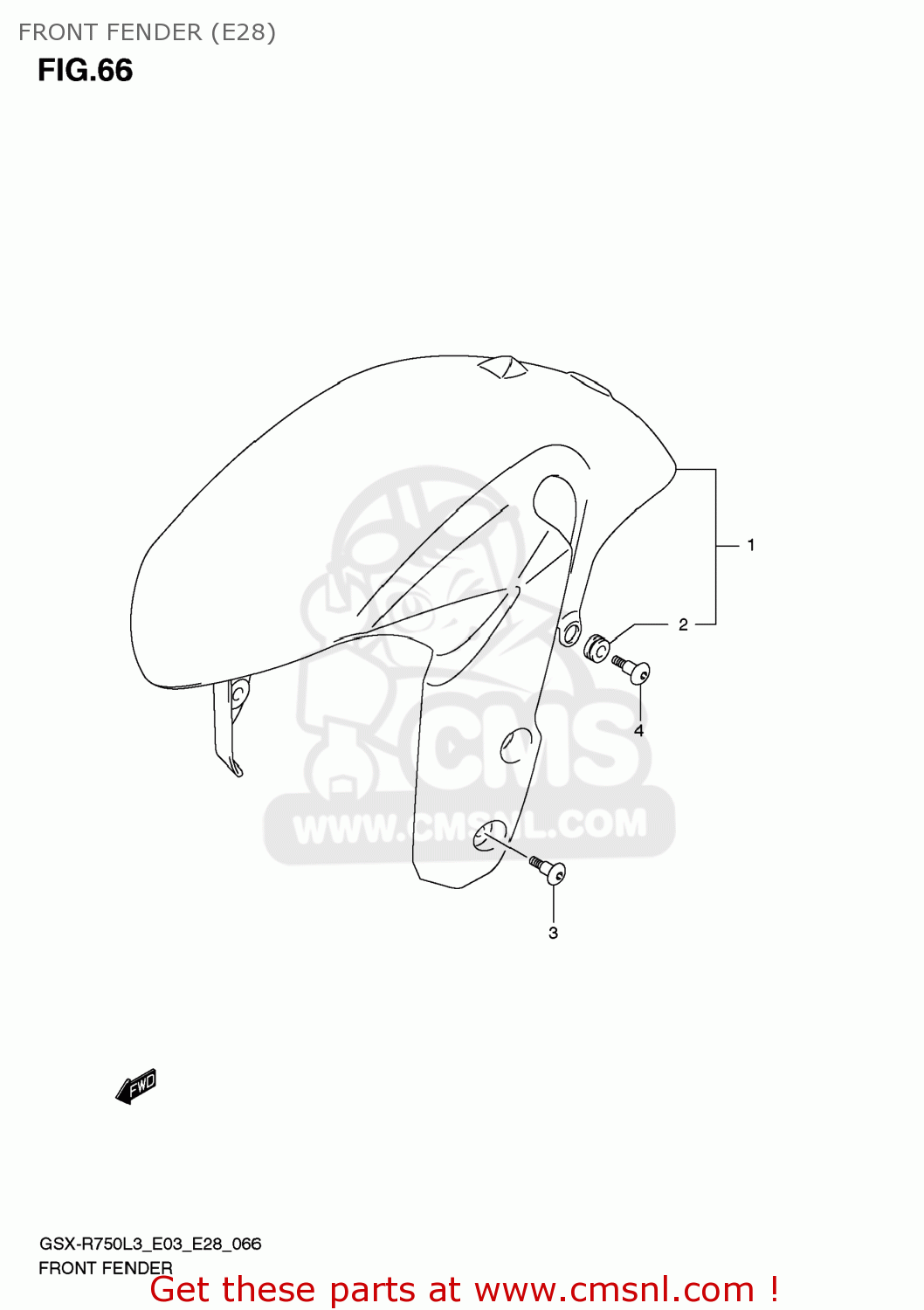 FRONT FENDER (E28) GSXR750 2013 (L3) USA (E03)