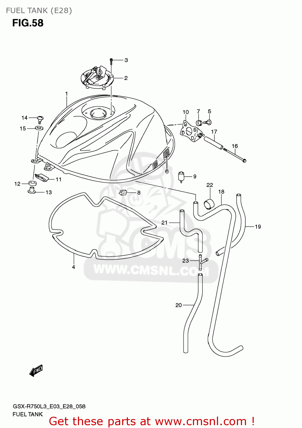 FUEL TANK (E28) GSXR750 2013 (L3) USA (E03)