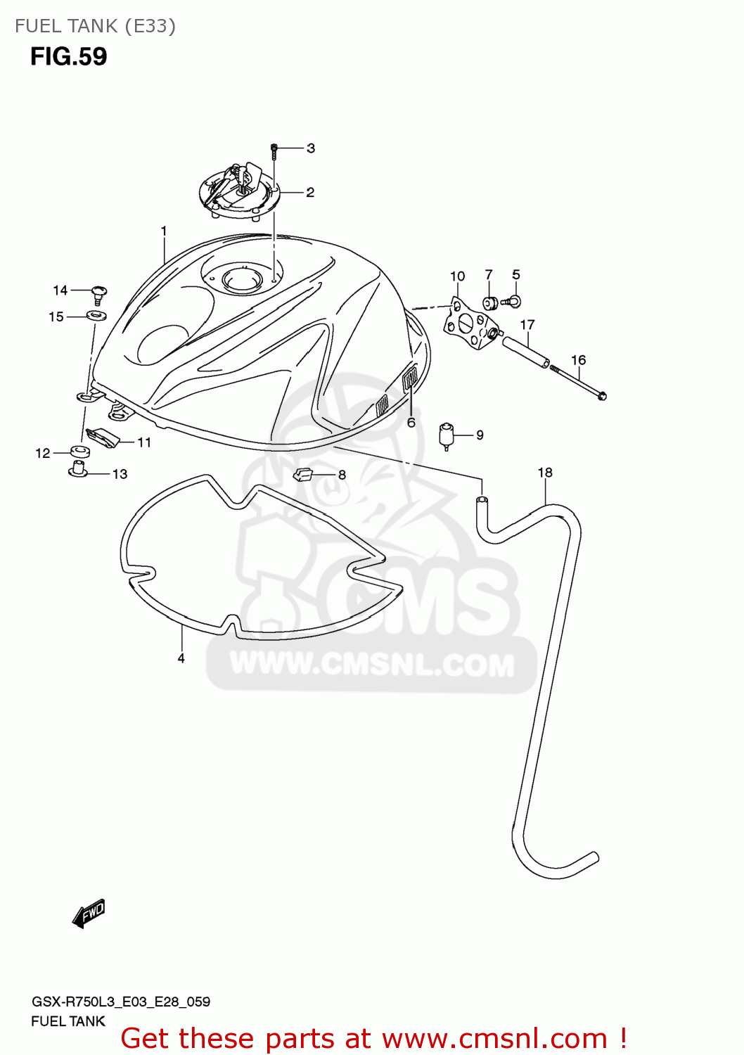 FUEL TANK (E33) GSXR750 2013 (L3) USA (E03)