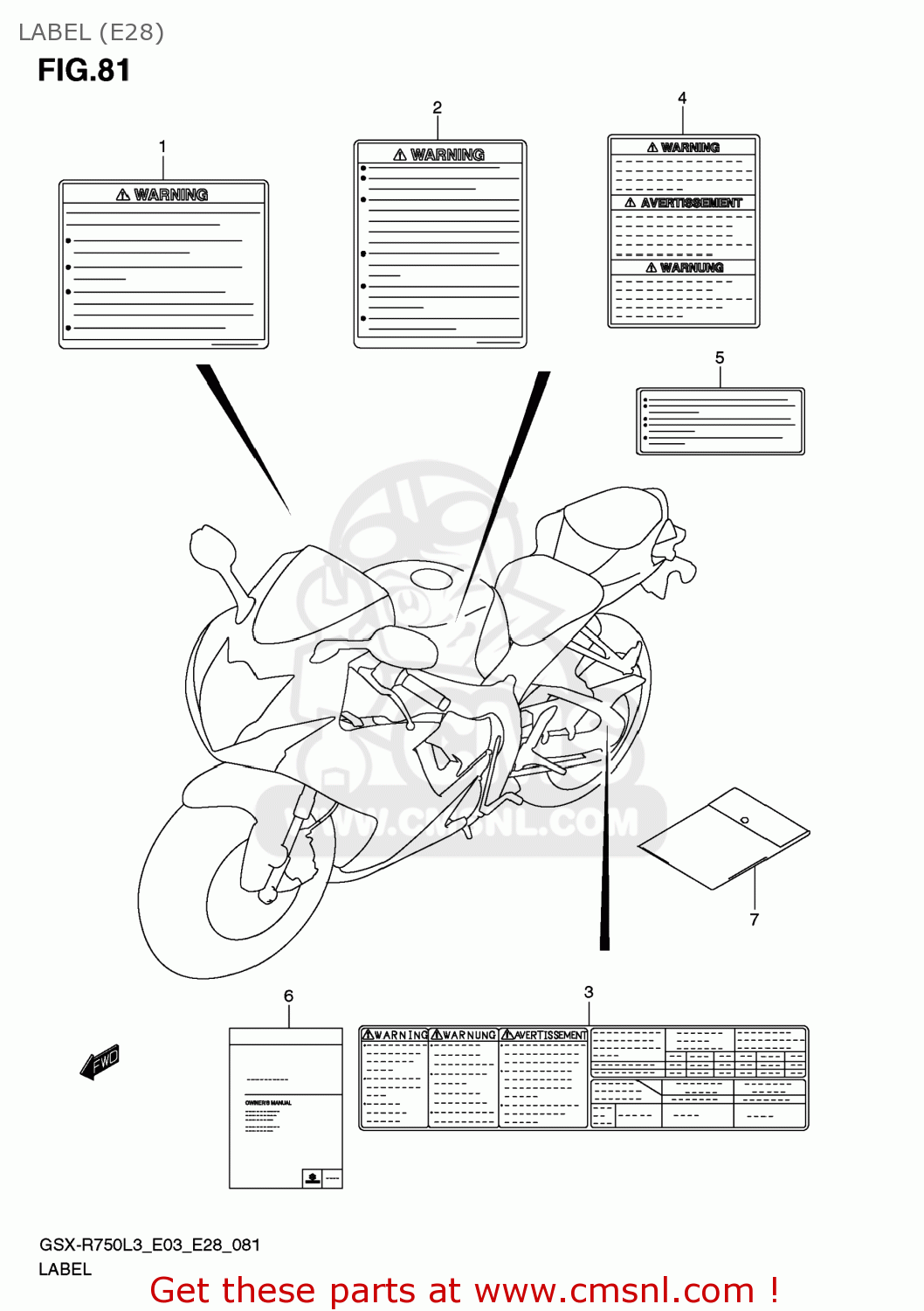 LABEL (E28) GSXR750 2013 (L3) USA (E03)