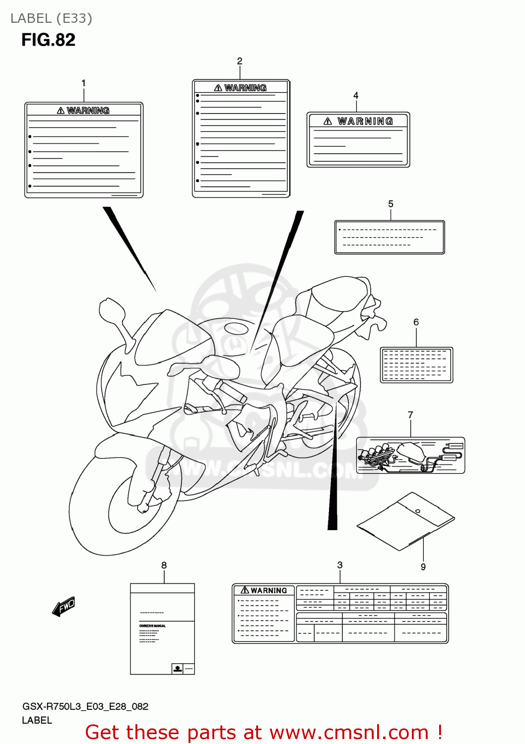 LABEL (E33) GSXR750 2013 (L3) USA (E03)