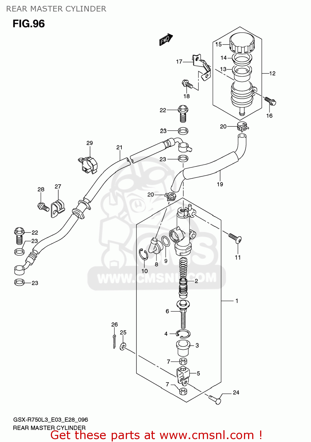REAR MASTER CYLINDER GSXR750 2013 (L3) USA (E03)
