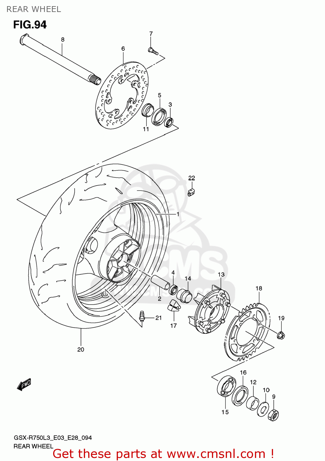 REAR WHEEL GSXR750 2013 (L3) USA (E03)