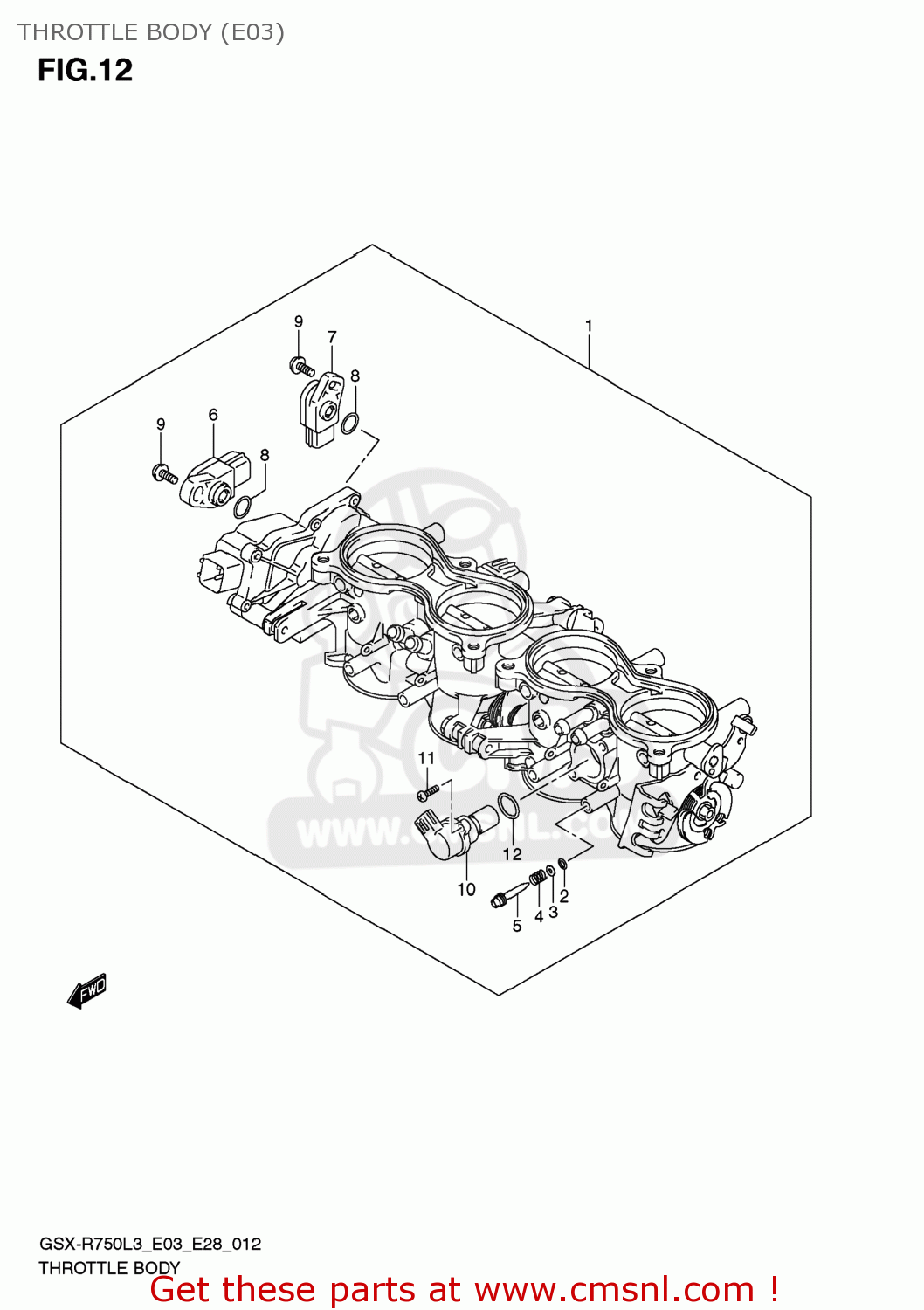 THROTTLE BODY (E03) GSXR750 2013 (L3) USA (E03)