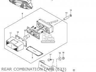 REAR COMBINATION LAMP (E33) - GSXR750 2013 (L3) USA (E03)