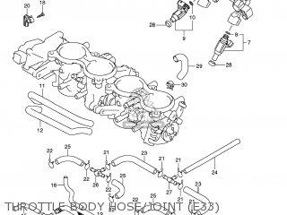 THROTTLE BODY HOSE/JOINT (E33) - GSXR750 2013 (L3) USA (E03)