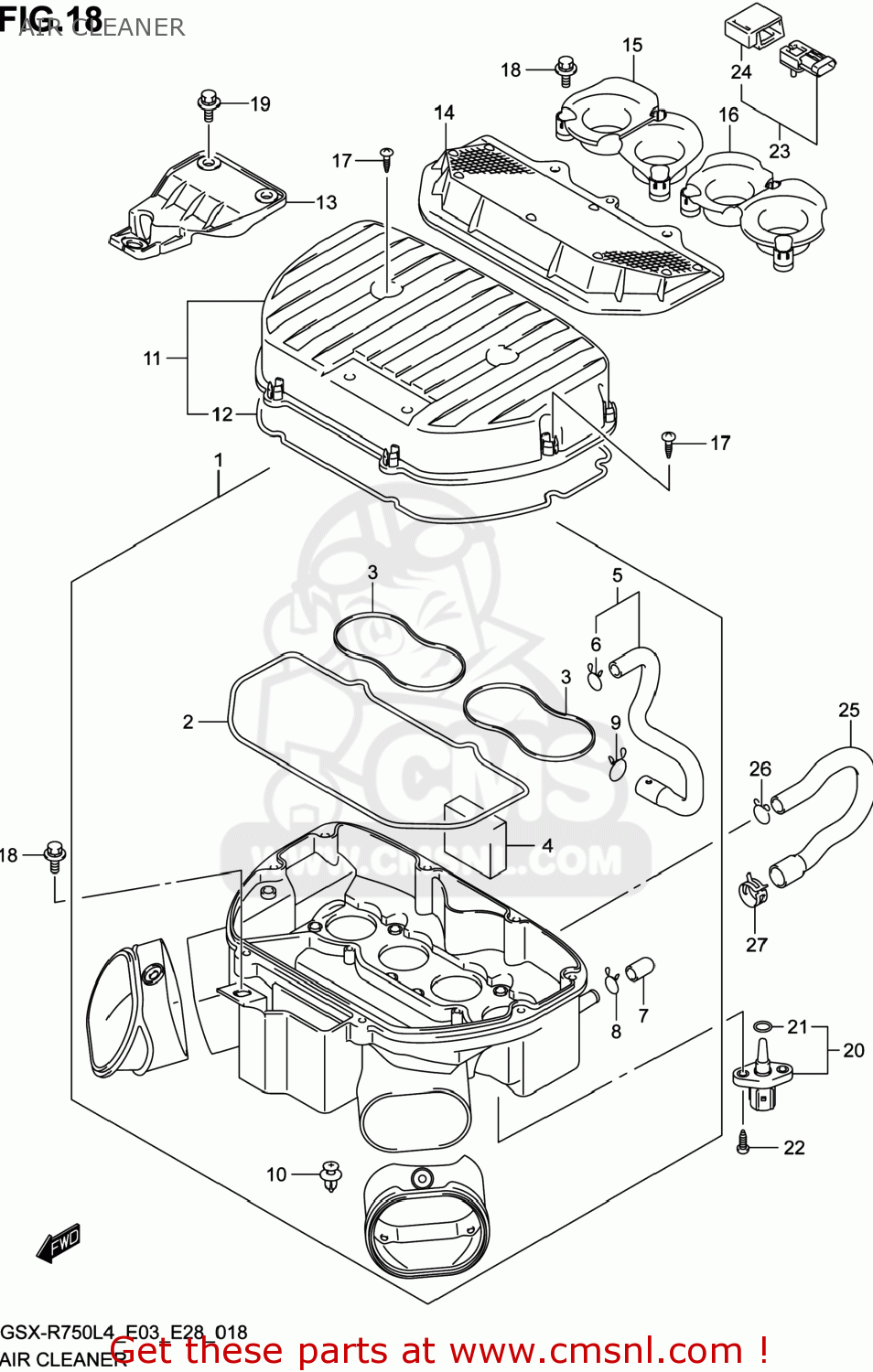 AIR CLEANER GSXR750 2014 (L4) USA (E03)