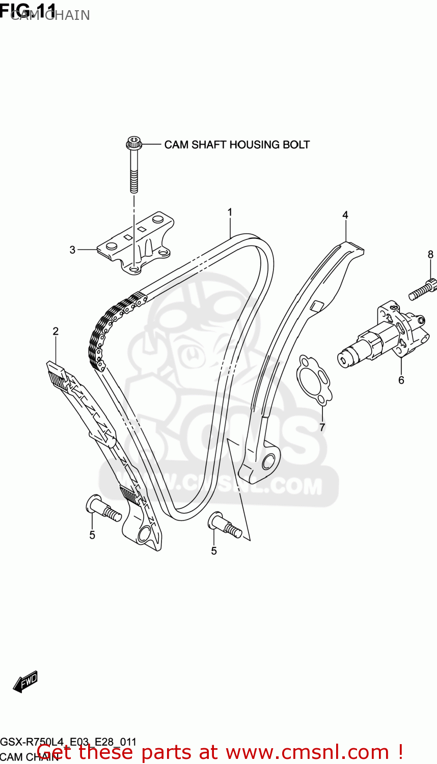CAM CHAIN GSXR750 2014 (L4) USA (E03)