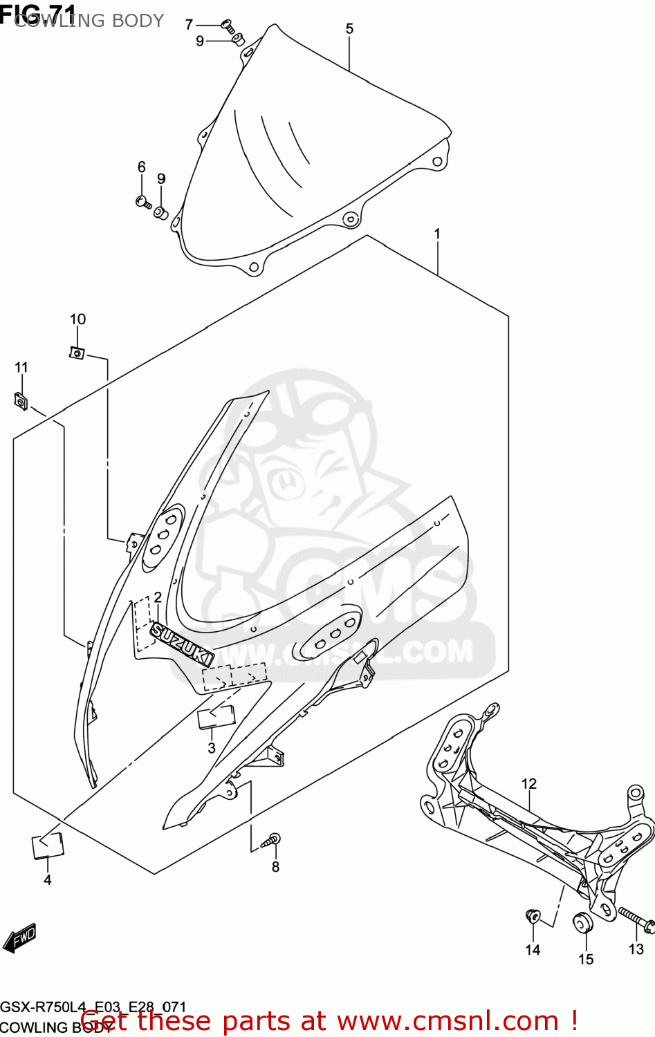 COWLING BODY GSXR750 2014 (L4) USA (E03)