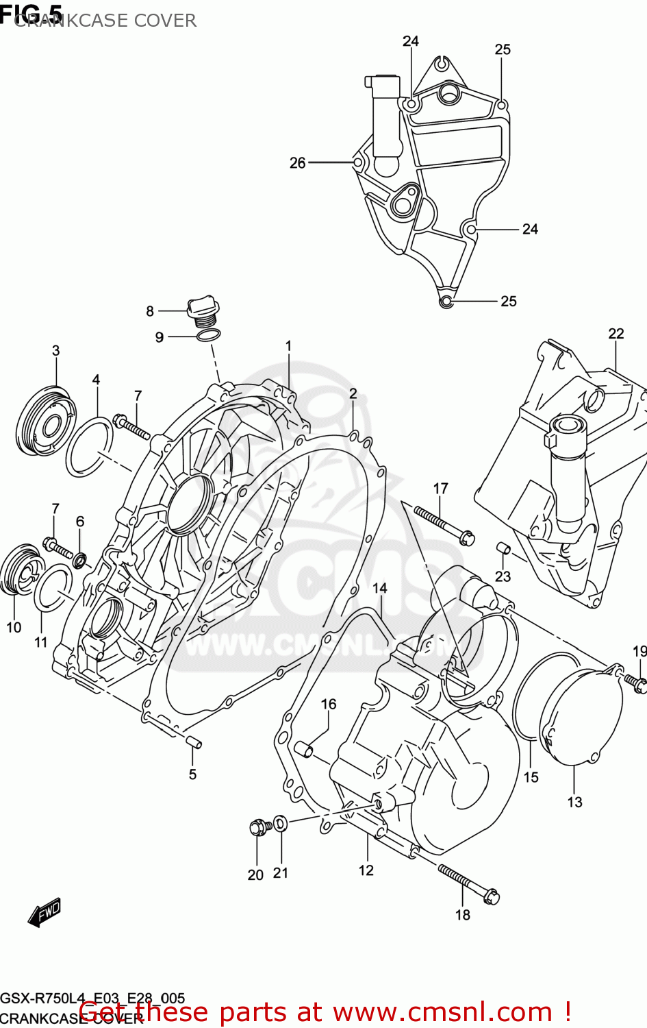 CRANKCASE COVER GSXR750 2014 (L4) USA (E03)