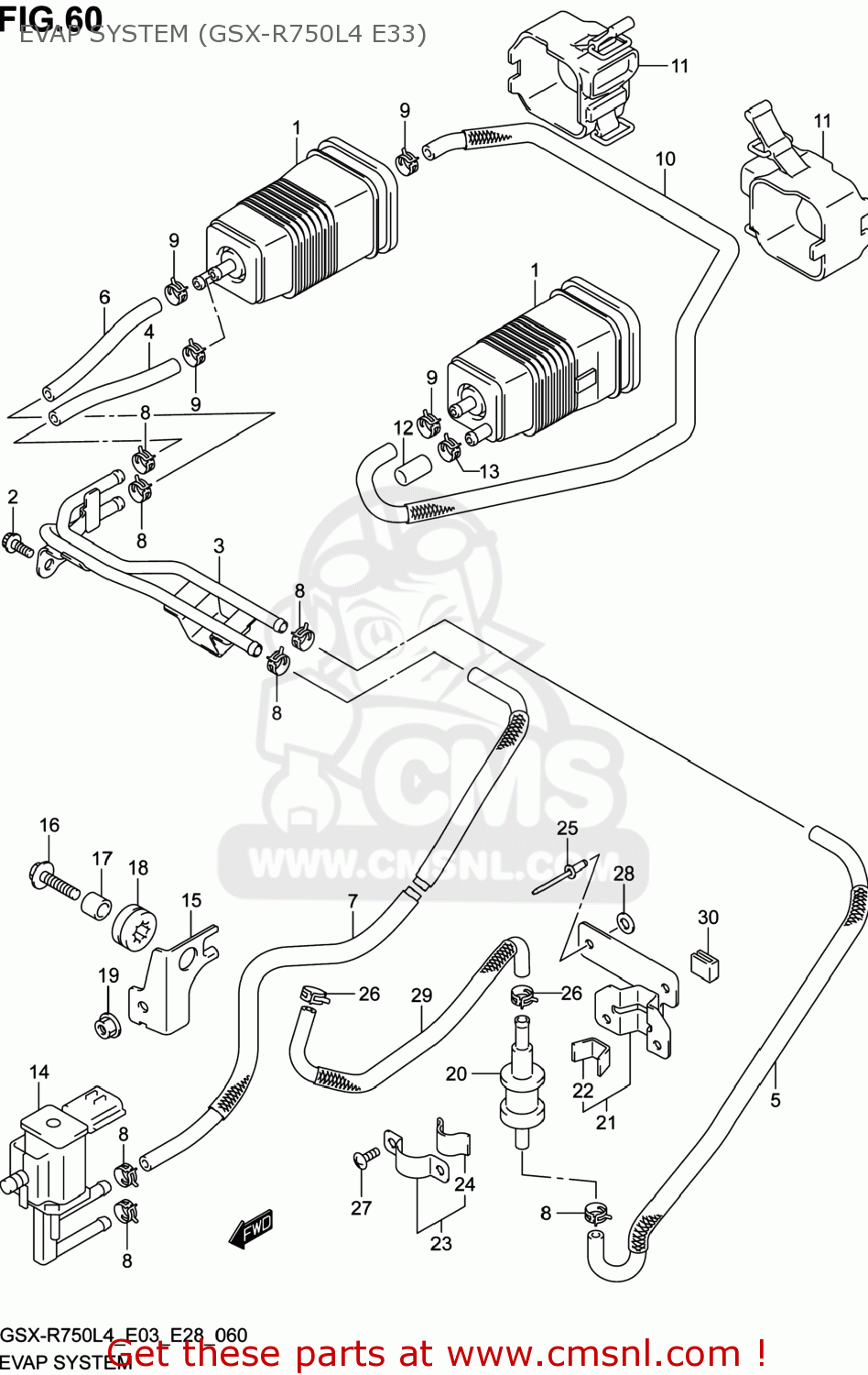 EVAP SYSTEM (GSX-R750L4 E33) GSXR750 2014 (L4) USA (E03)