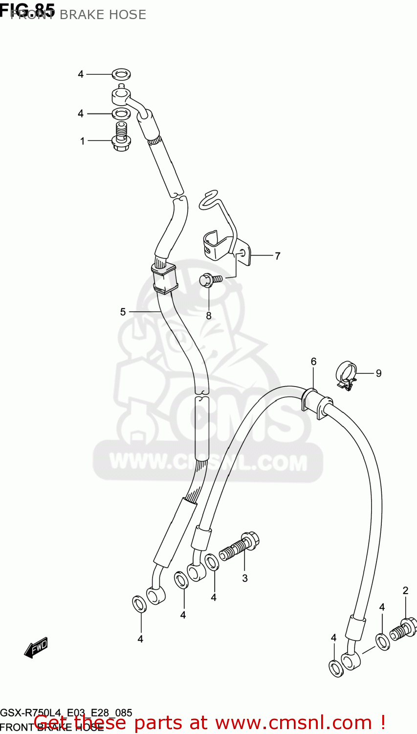 FRONT BRAKE HOSE GSXR750 2014 (L4) USA (E03)