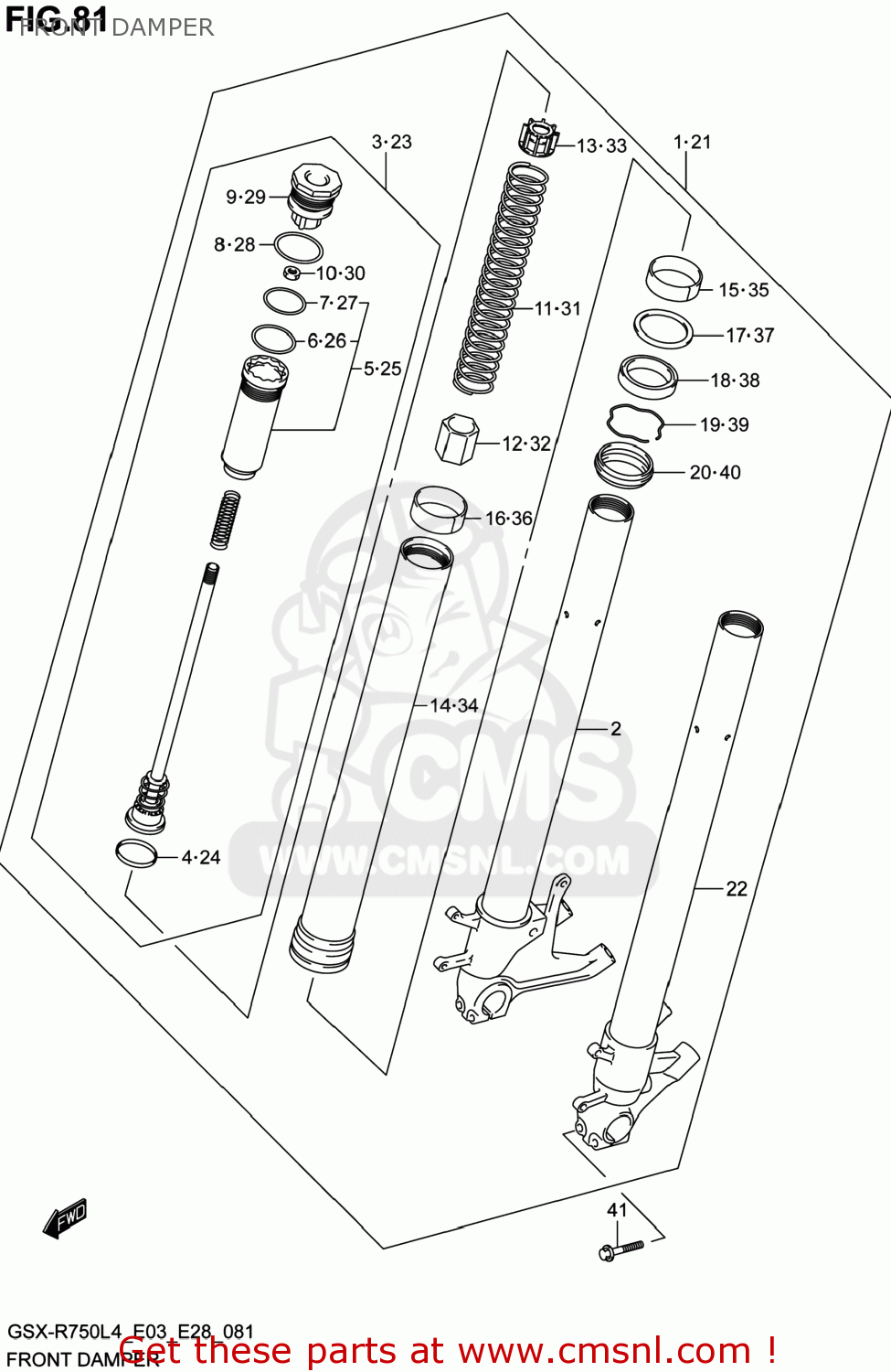 FRONT DAMPER GSXR750 2014 (L4) USA (E03)