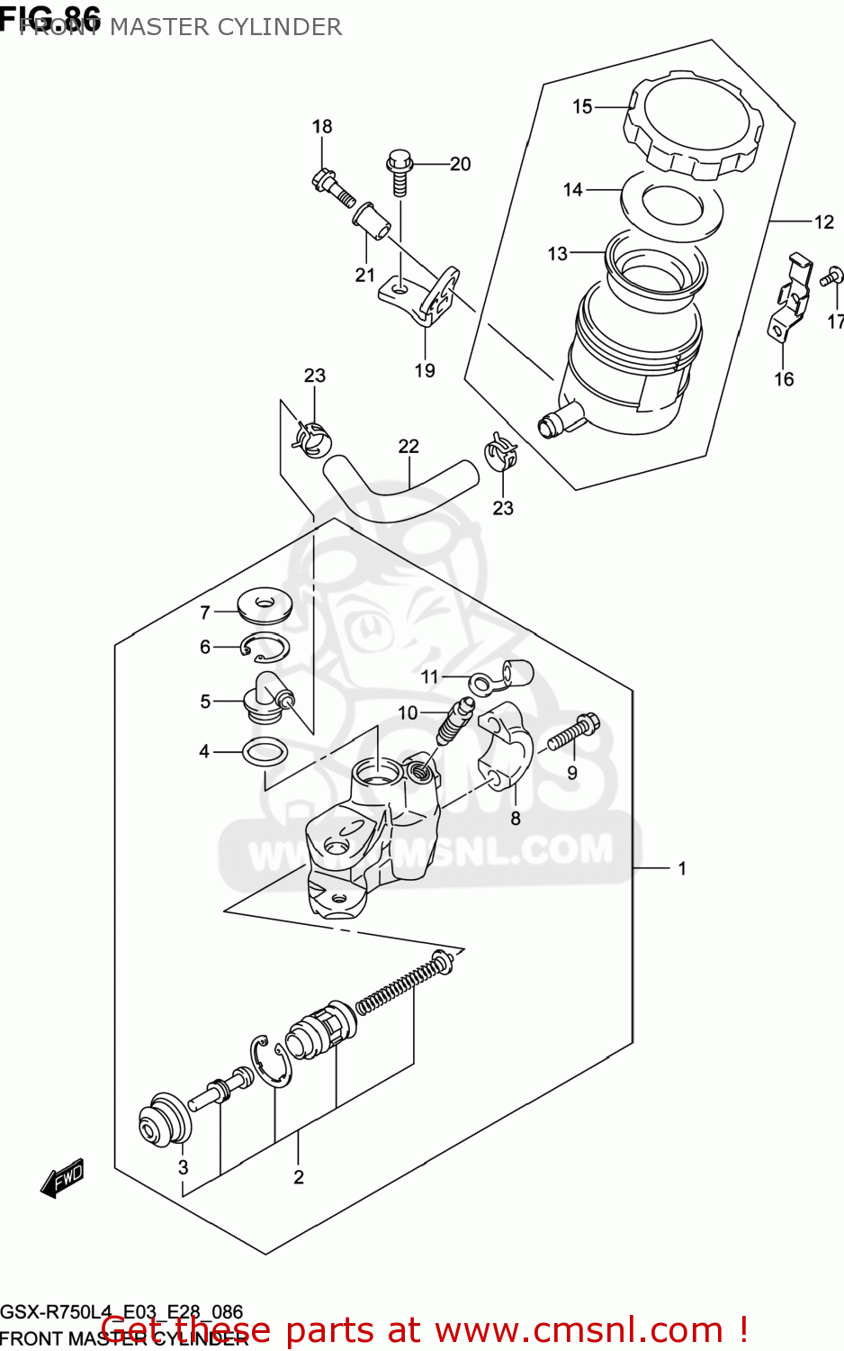 FRONT MASTER CYLINDER GSXR750 2014 (L4) USA (E03)