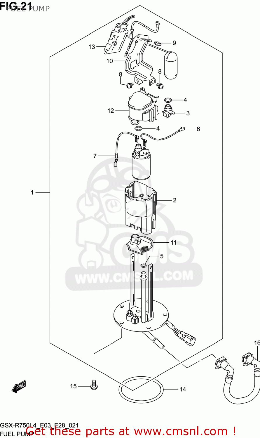 FUEL PUMP GSXR750 2014 (L4) USA (E03)
