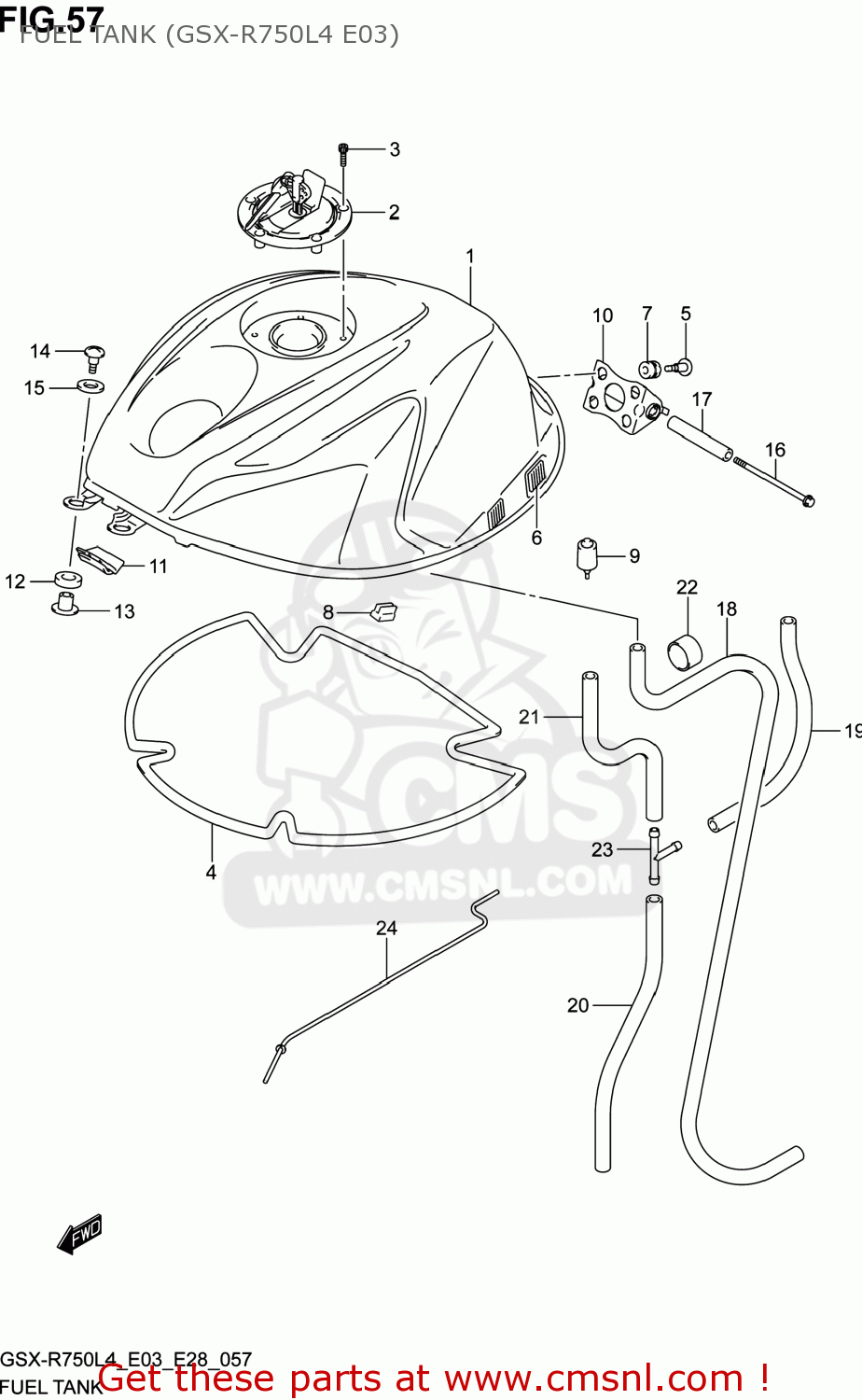 FUEL TANK (GSX-R750L4 E03) GSXR750 2014 (L4) USA (E03)