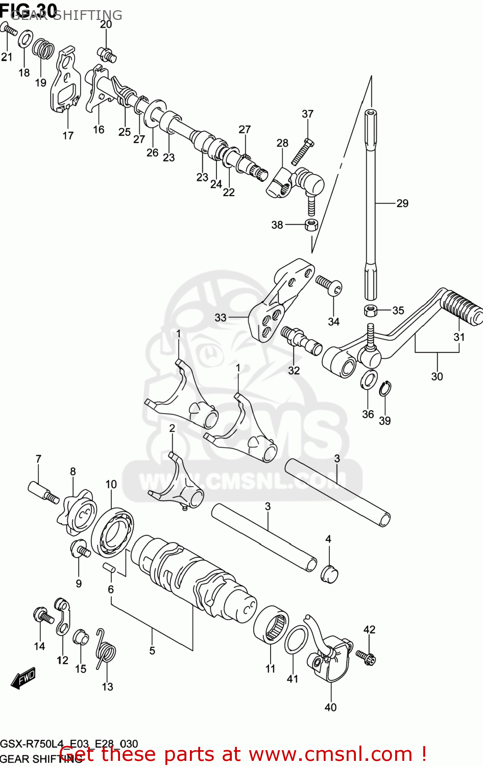 GEAR SHIFTING GSXR750 2014 (L4) USA (E03)