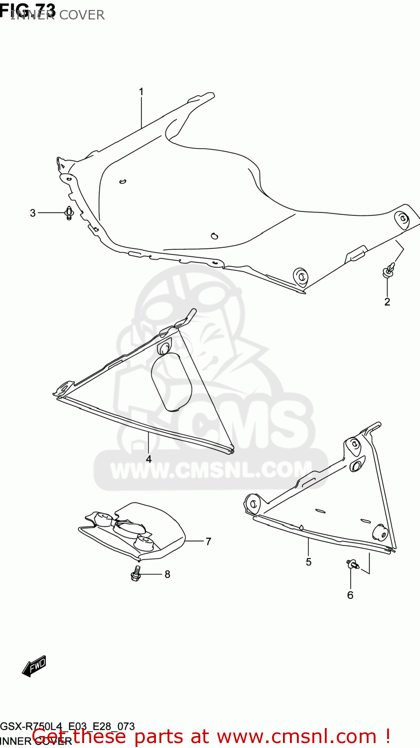 INNER COVER GSXR750 2014 (L4) USA (E03)