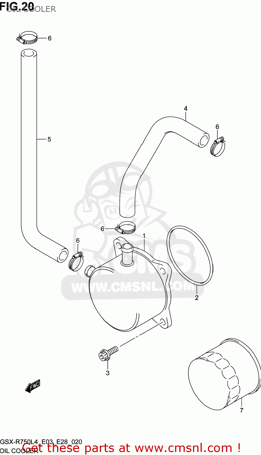 OIL COOLER GSXR750 2014 (L4) USA (E03)