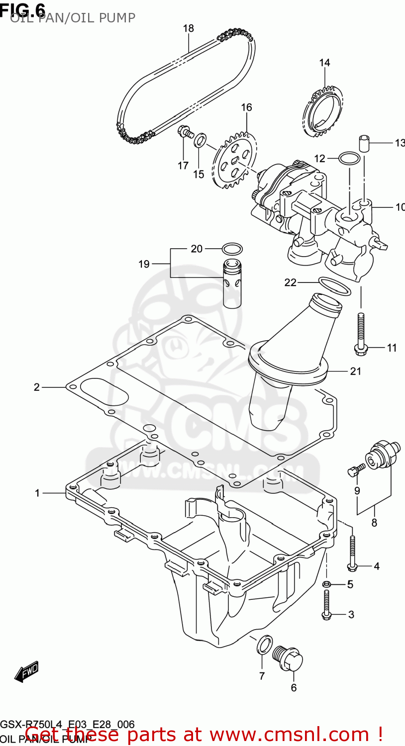 OIL PAN/OIL PUMP GSXR750 2014 (L4) USA (E03)