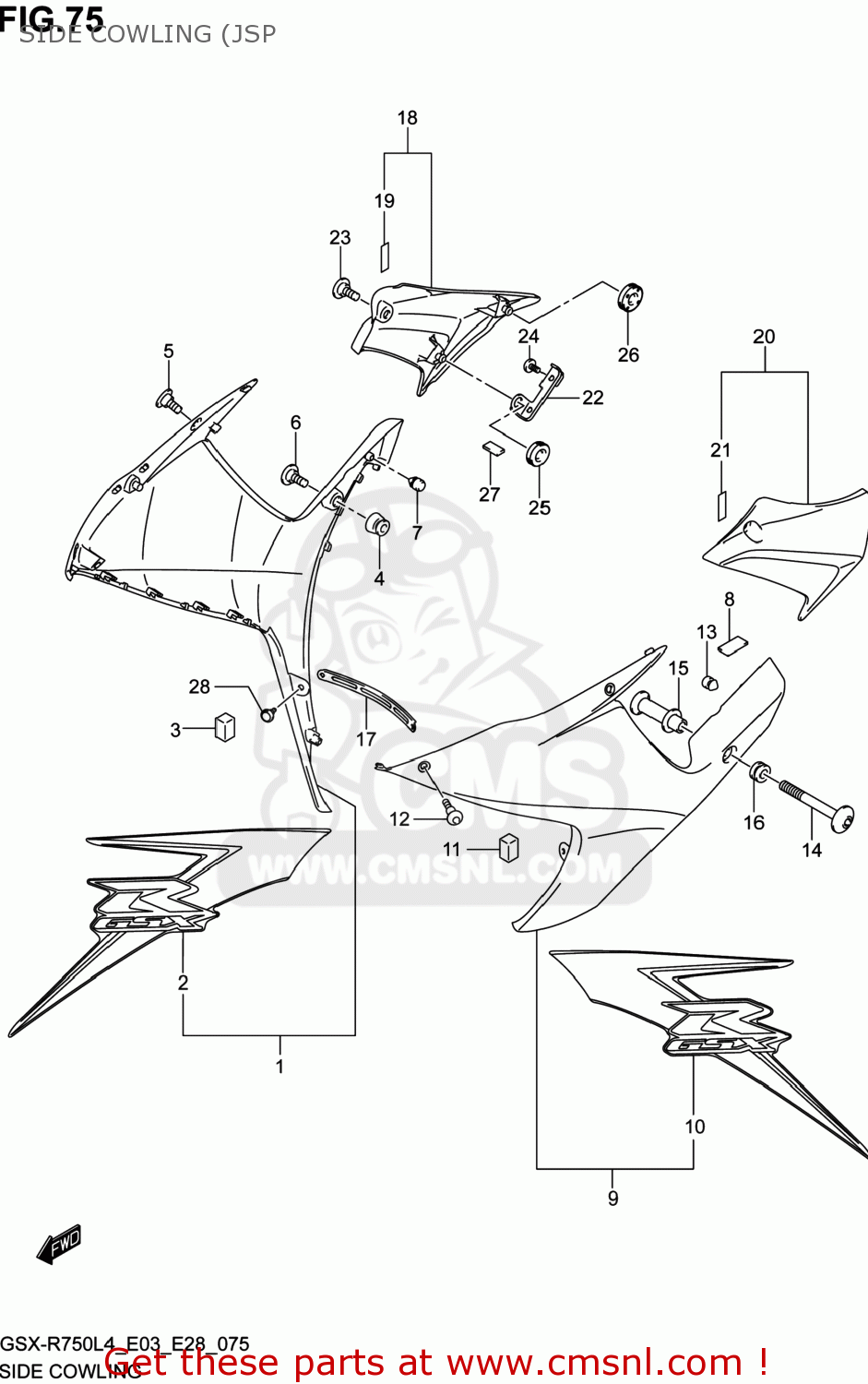 SIDE COWLING (JSP GSXR750 2014 (L4) USA (E03)