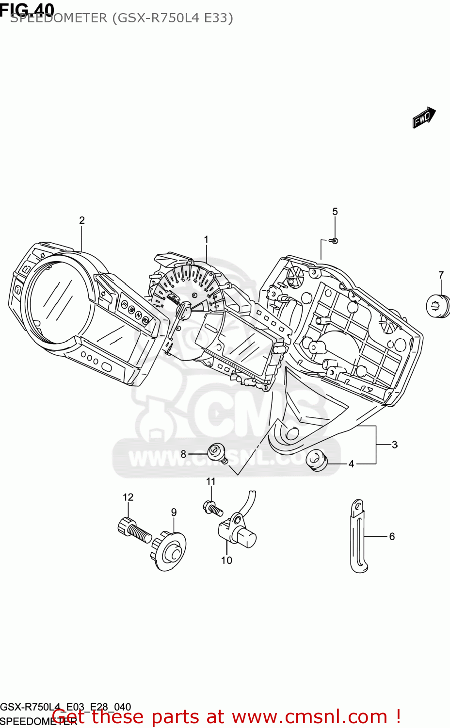 SPEEDOMETER (GSX-R750L4 E33) GSXR750 2014 (L4) USA (E03)