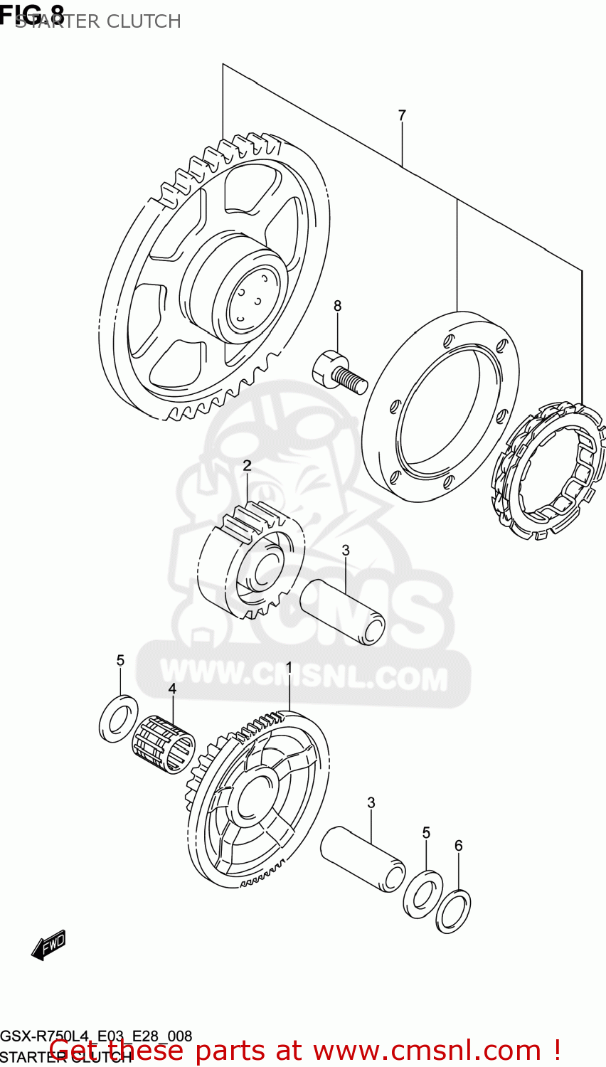 STARTER CLUTCH GSXR750 2014 (L4) USA (E03)