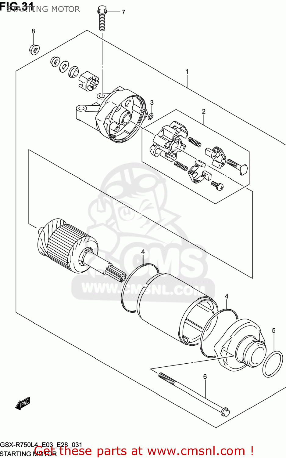STARTING MOTOR GSXR750 2014 (L4) USA (E03)
