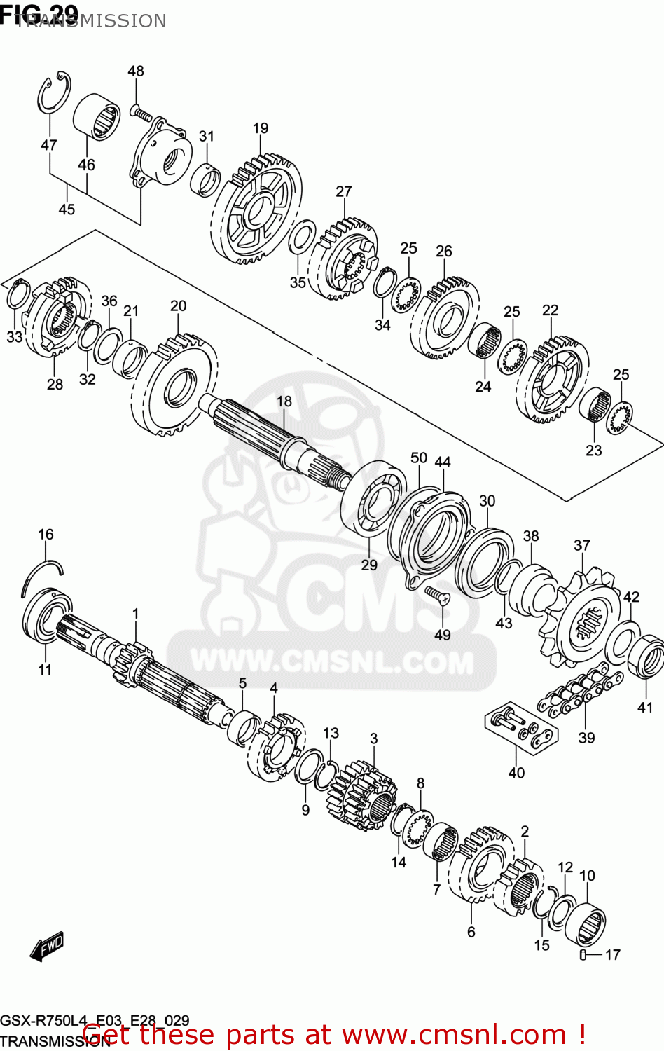 TRANSMISSION GSXR750 2014 (L4) USA (E03)