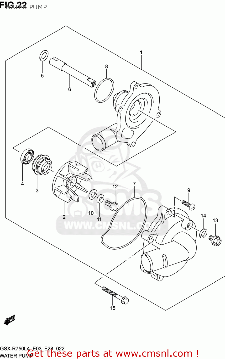 WATER PUMP GSXR750 2014 (L4) USA (E03)